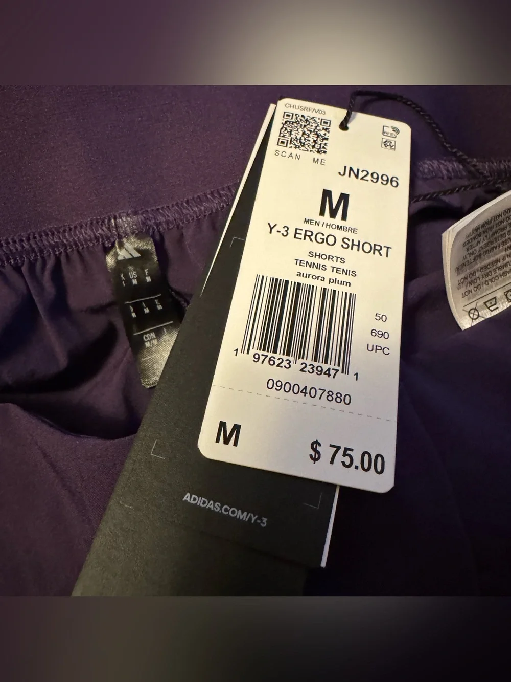 Adidas Y-3 Tennis Pro Ergo Shorts Aurora Plum Men's Size Medium NWT